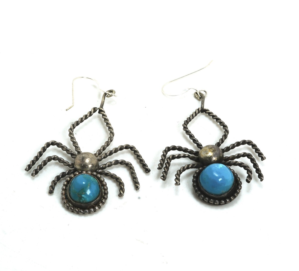 Wonderful Vintage Native American Navajo Triple Spiders Turquoise Sterling Silver Bracelet Wonderful Vintage Native American Navajo Triple Spiders Turquoise Sterling Silver Bracelet