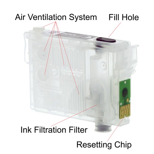 Inkghost 138 Refillable Cartridge Set for Epson WF840 WF845 NX635 WF545 NON OEM - Picture 3 of 3