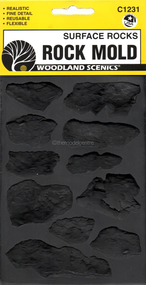 C1231 Woodland Scenics Rock Mould Surface Rocks 5" x 7" (12.7cm x 17.7cm) TMC