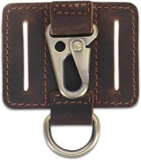 EDC Leather Key Ring Keychain Holder Belt Loop, Heavy Duty Belt Clip Key Black