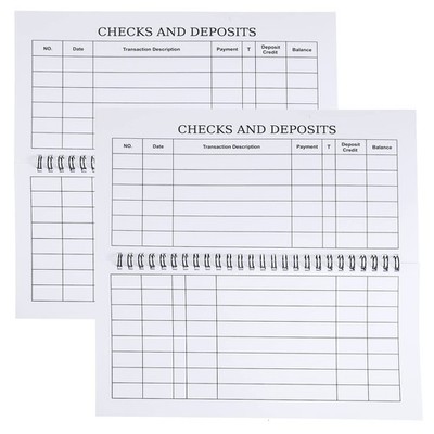 Geyee 2 Set Totally 50 Sheets Check Registers for Personal Checkbook Large... 