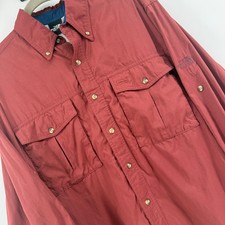 The North Face Mens Red Supplex Nylon Ventilated Hiking Shirt Small