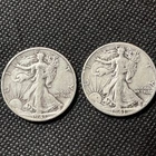 2x 1941 Walking Liberty Half Dollar 90% Silver Beautiful Condition