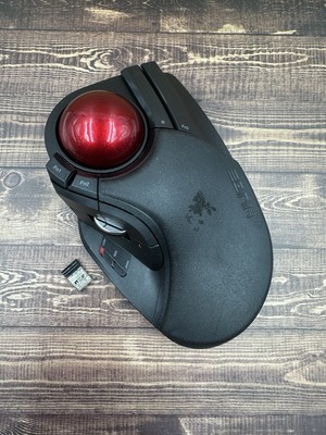 Elecom Huge Trackball Mouse M-HT1DR Wireless Black Red Ergonomic with Dongle