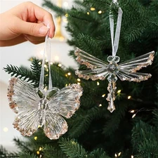 Acrylic Pendant Transparent Snowflake Pendant Christmas Decorations Sequined