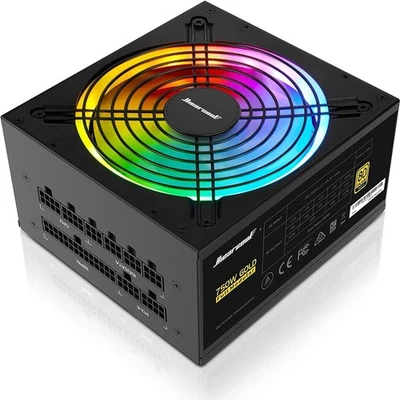HIEARCOOL Computer Power Supplies, 750W Addressable RGB Light Power Supply for Gaming PC