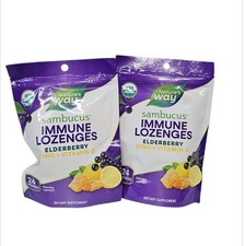 2 Pack Natures Way Sambucus Immune Lozenges Elderberry Zinc  Vitamin C 5/27