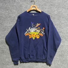 Vintage Warner Bros Sweatshirt Mens XL Navy Looney Tunes 2000 Graphic USA Made