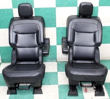 21 Explorer Black Vinyl Lh Rh Rear Back 2nd Second Row Captains Seats Pair 2x