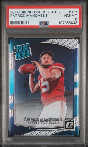 Patrick Mahomes Ii 2017 Panini Donruss Optic #177 PSA 8 ROOKIE RC