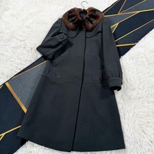 FENDI Green Mink Fur Coat Size 38 Luxury Real Fur Long Sleeve Outerwear