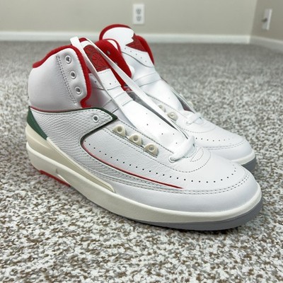 Jordan Shoes Mens Size 9.5 White Green Air Jordan 2 Retro Origins Sneakers Sport
