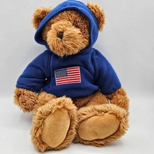 Russ Berrie Teddy Bear 18" USA Flag Hoodie Ritz Anniversary ExclusiveVTG