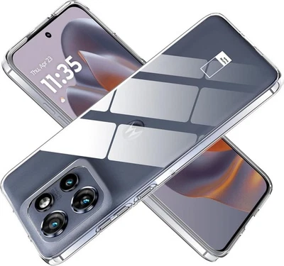 EF.GLOBE-TRADING Coque Etui Housse Transparent Silicone pour Motorola Edge 50 Neo / Edge 60 Neo