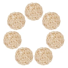 7Pcs Wicker Rattan Balls, 2.75 in Dia Rattan Decorative Balls, Natural