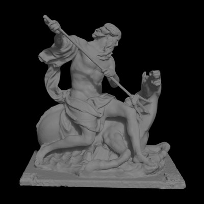 Neptune Sea God Sculpture Unpainted 3D Printed Mythological Statue Home Decor