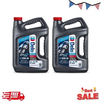 (2 pack) Chevron Delo 600 ADF 15W40 Heavy Duty Diesel Motor Oil, 1 Gallon