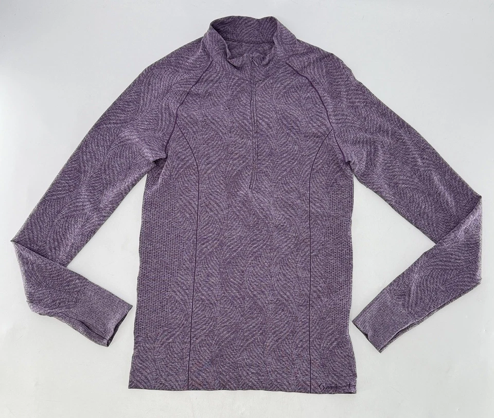 Pullover Moving Comfort Grande 1/2 Cremallera Púrpura Activo Ligero Elástico Corre Pequeño Foto 4 de 4