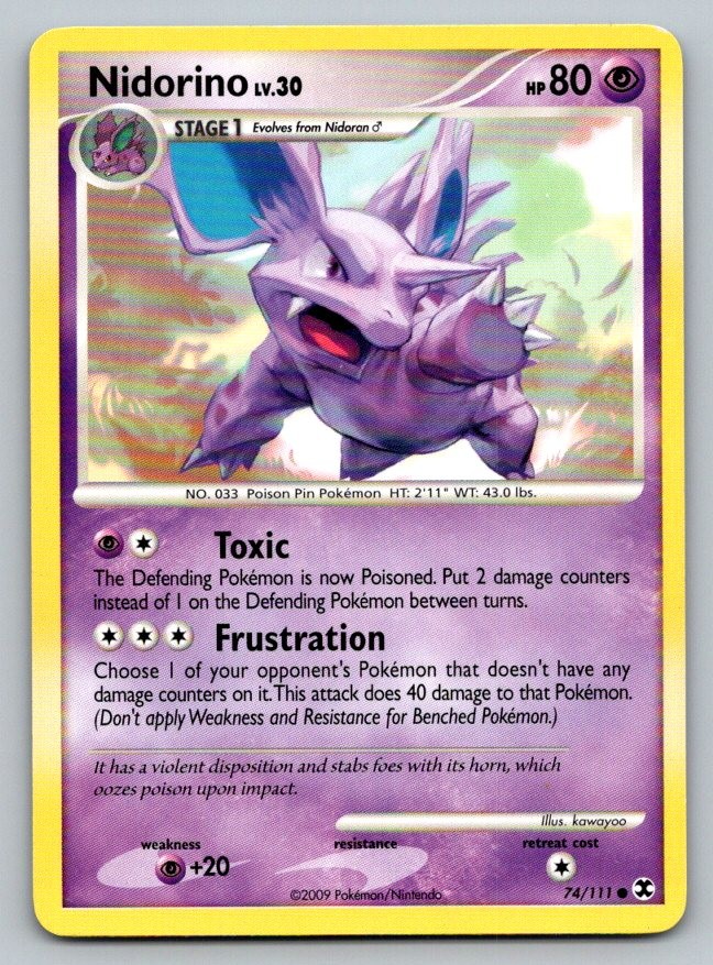 Nidorino 74/111 Common Rising Rivals Pokemon Moderately Played