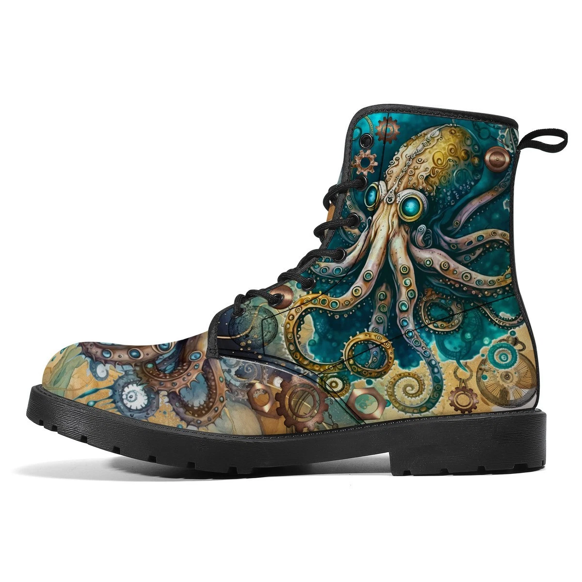 Kraken Winter Gothic Bronze Canvas Boots
