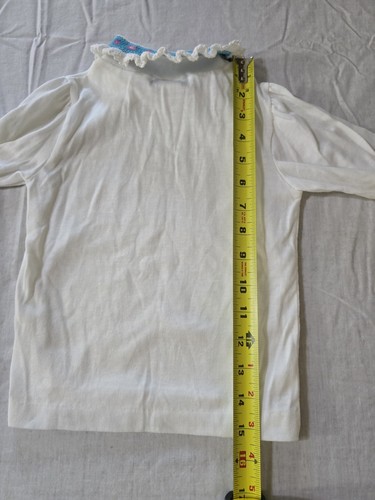 Blusa blusa vintage Oshkosh B'Gosh para niña 4 parche manga blanca - Imagen 6 de 6