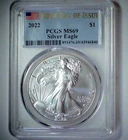 2022 1$ American Silver Eagle Dollar PCGS MS69 FS 1 oz 99% Silver 26uact0212-4
