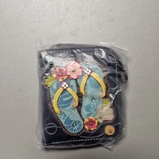 Chala Flip Flop Zip Around Wallet Wristlet NWT Flip flops