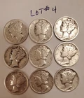 Mercury Dimes Lot Of 9.   Mixed Dates And Mints.     90% Silver.
