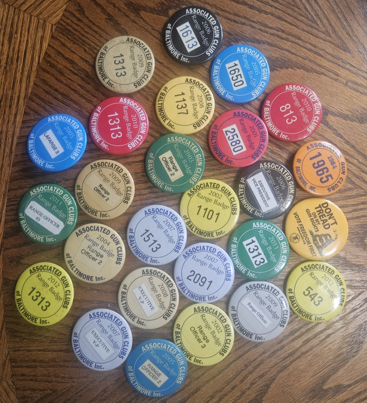 26- Associated Gun Clubs Range Badge's of Baltimore Inc