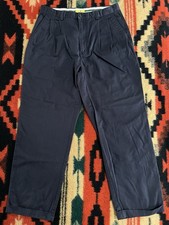 Duck Head Men's Pants 33x28 Navy Cotton Pleated Dress Chino EUC