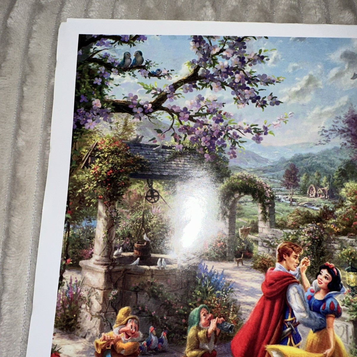 Disney Thomas Kinkade Snow White, Prince & Dwarfs Realism Art