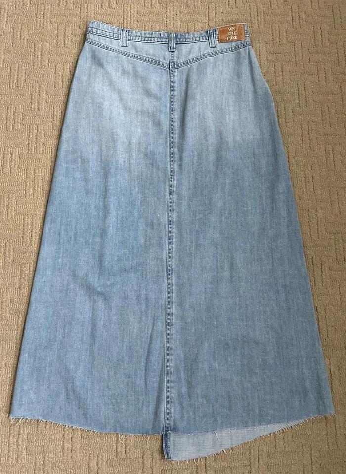 We The Free Free People Roxie Denim Maxi Wrap Skirt Size 31 NWOT - Image 2 of 4