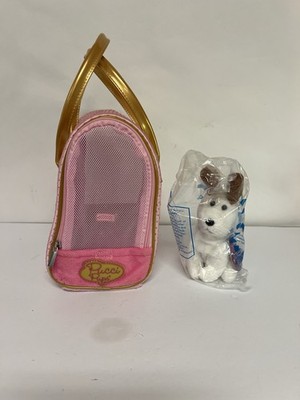 Pucci Pups Dog Carrier Purse Pink w/ Avon Plush Puppy Mismatch Lot