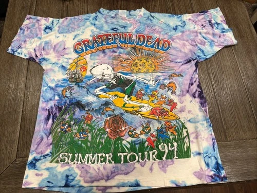 90s Grateful Dead Summer Tour Surf Tie Dye T-Shirt 1990s vintage concert t-shirt, vintage, size XL, single stitch, B+ condition