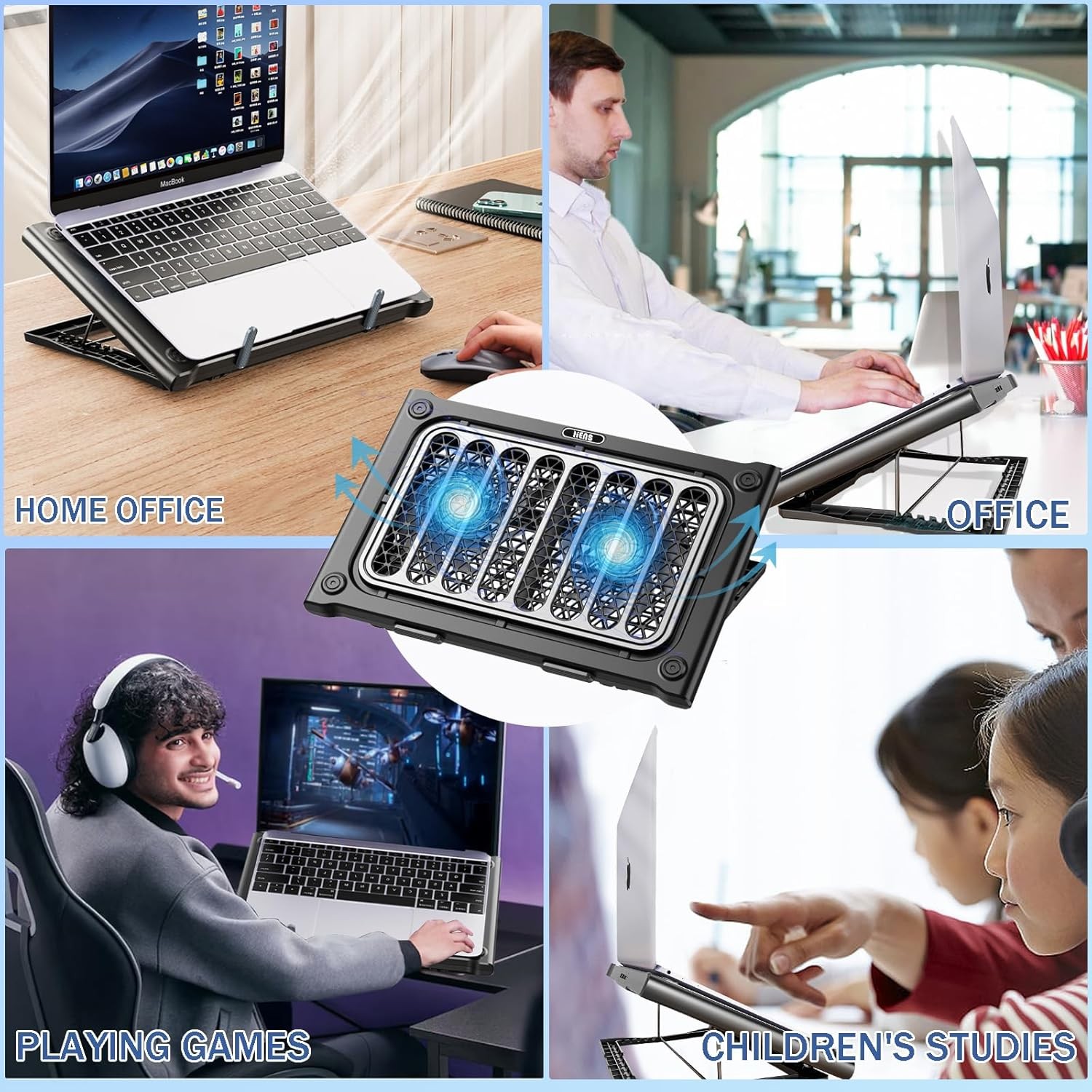 LIENS Laptop Cooling pad Laptop Cooler Stand Laptop Fan Cooling pad for 12-15.6 