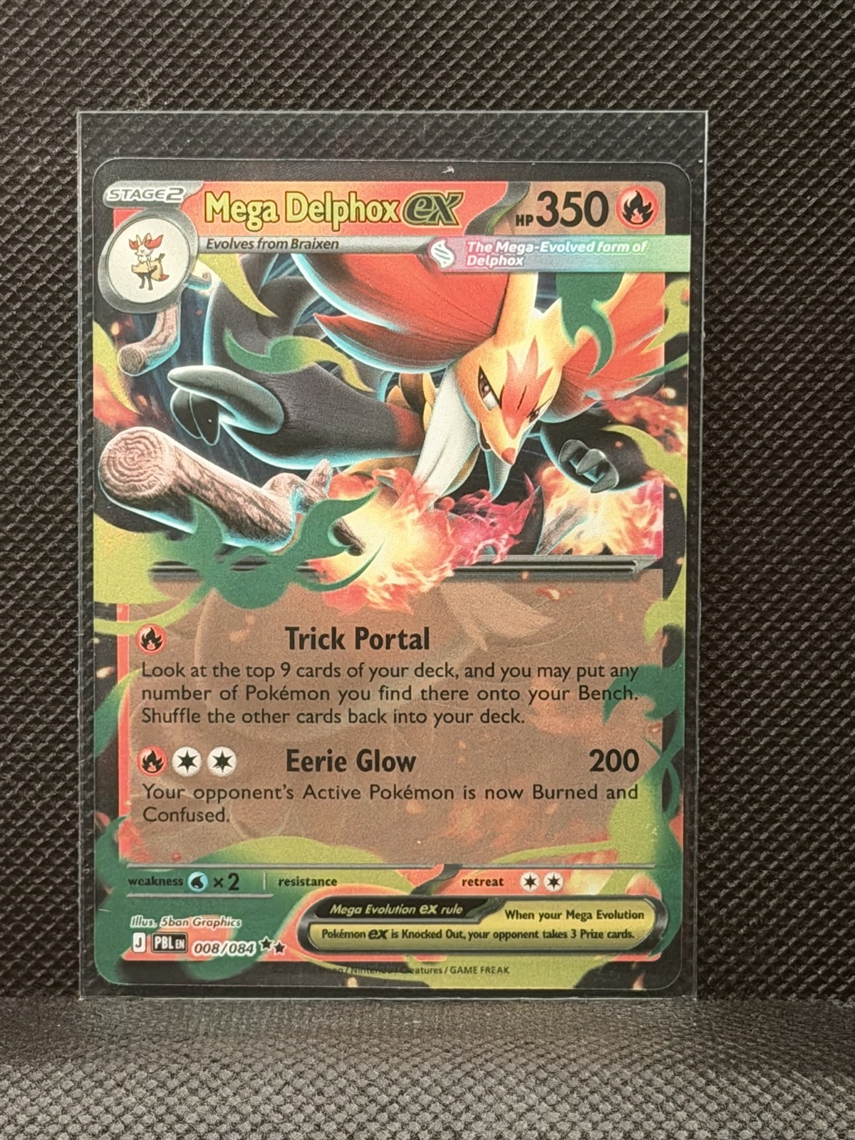 2026 Pokemon Pitch Black - Mega Delphox ex #8 Double Rare Holo