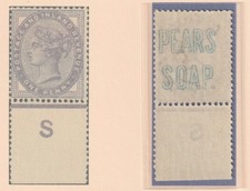 A-335- PGB 1881 enny Lilac Underprints DIE II 16 Pearls