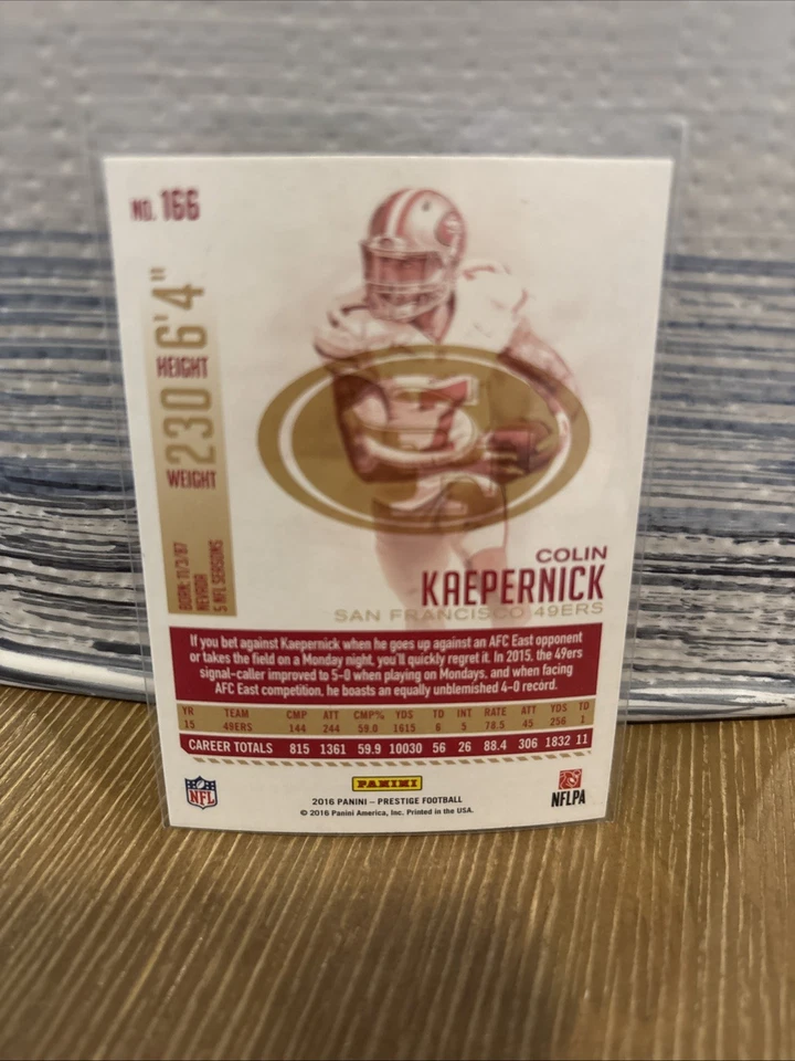 COLIN KAEPERNICK 2016 Panini Prestige Xtra Points Red #166 49ers Foil - Image 2 of 2