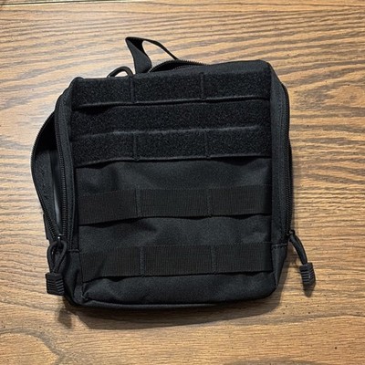 Black Tactical MOLLE Gear Bag Zip Closure Nylon for Outdoor Utility