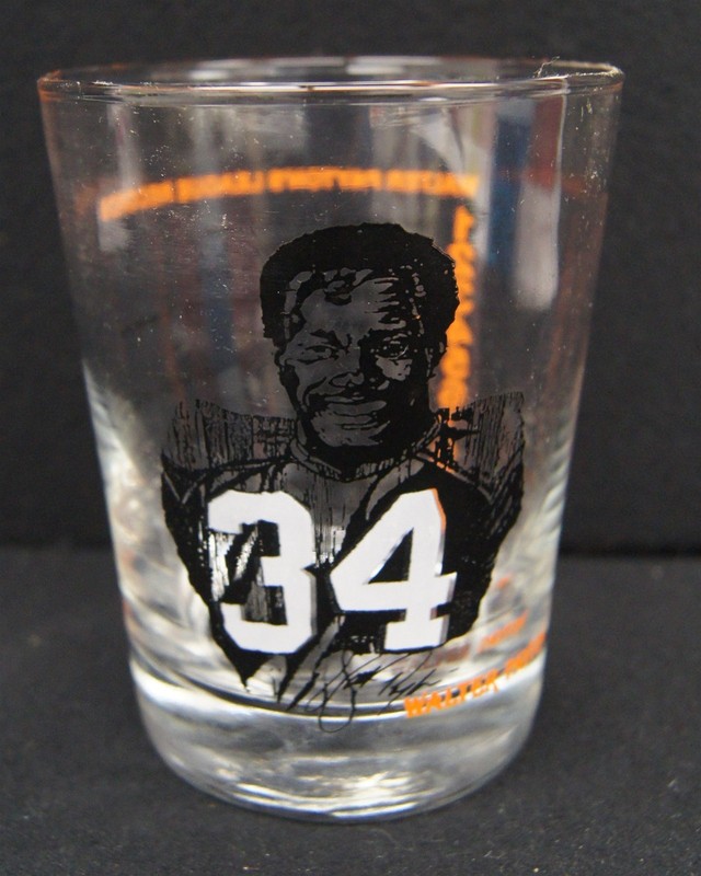 WALTER PAYTON 10 Records 4.5" Collectible Drinking Glass CHICAGO BEARS HOF 