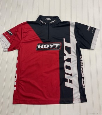 Hoyt Archery Team Shooter Jersey Red/Black 1/4 Zip Performance Polo Men's L