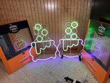 2-Brewing Cauldron Animated Faux Neon LED Novelty Sign Purple  Green Hyde  Eek