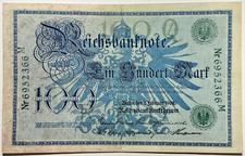 Deutsches Reich 100 Mark 1908  Papiergeld Banknoten Geldschein