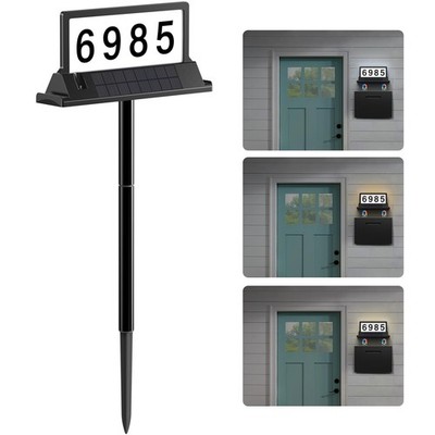 Solar Address Sign for House Numbers   Dual-Sided LED & Dual-Sided Solar Pane...