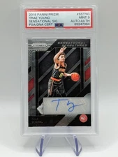 Trae Young RC Auto 2018-19 Panini Prizm Sensational Signatures #SS-TYG PSA 9