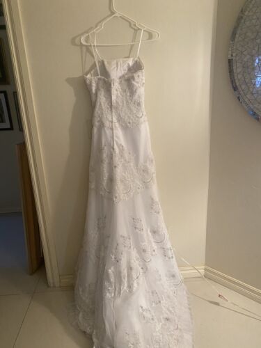 Mori Lee Bridal Gown Ivory Champagne A Line with mini train - Picture 4 of 6