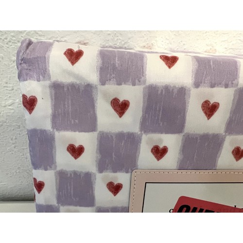 Cupcakes & Cashmere Microfiber Sheet Set - HEARTS Purple & Red - QUEEN Size - Picture 2 of 4