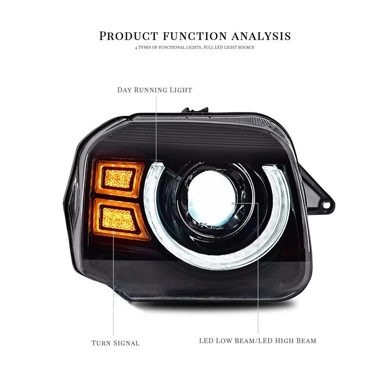 Left Right LED Headlight Front Headlamp For Suzuki Jimny 2007-2015 - Image 4 of 4