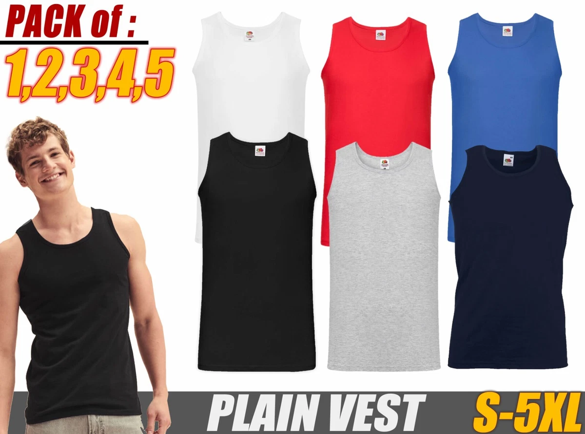 Fruit of the Loom vest Men's Value weight Athletic Vest Tops Summer Vests  lot | eBay