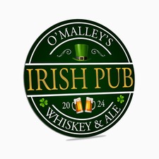 Personalized Irish Pub Sign, St Patrick's Day Decor, Irish Decor Custom Bar Sign